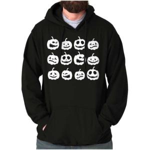 Brisco Brands Funny Halloween Jack O Lanterns Hoodie Sweatshirt Women Men(Black)