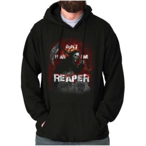 Brisco Brands Halloween Don’t Fear The Reaper Hoodie Sweatshirt Women Men(Black)