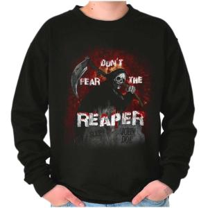Brisco Brands Halloween Don’t Fear The Reaper Sweatshirt for Men or Women(Black)
