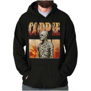 Brisco Brands Halloween Monster Corpse Mummy Hoodie Sweatshirt Women Men(Black)