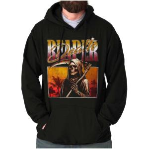 Brisco Brands Halloween Monster Reaper of Death Hoodie Sweatshirt Women Men(Black)