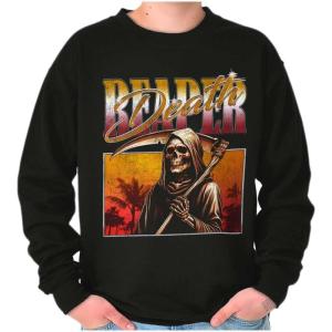 Brisco Brands Halloween Monster Reaper of Death Sweatshirt for Men or Women(Black)