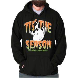 Brisco Brands Halloween Season of Ghouls Goblins Hoodie Sweatshirt Women Men(Black)