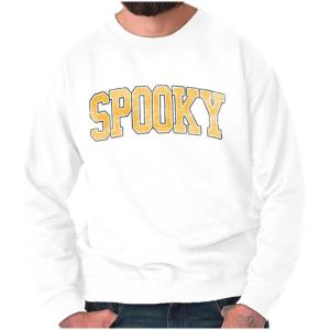 Brisco Brands Halloween Spooky Trick or Treat Sweatshirt for Men or Women(White)