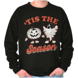 Brisco Brands Halloween Tis The Spooky Season Sweatshirt for Men or Women(Black)