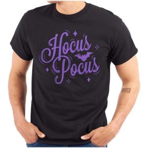 Brisco Brands Spooky Halloween Magic Hocus Pocus Graphic T Shirt Men or Women(Black)