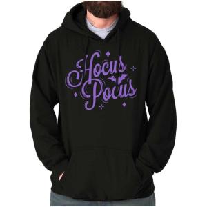 Brisco Brands Spooky Halloween Magic Hocus Pocus Hoodie Sweatshirt Women Men(Black)