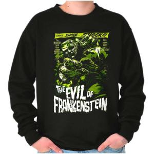 Brisco Brands The Evil of Frankenstein Movie Poster Sweatshirt for Men or Women(Black)