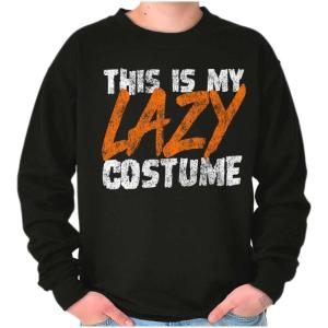 Brisco Brands This Is My Lazy Halloween Costume Sweatshirt for Men or Women(Black)