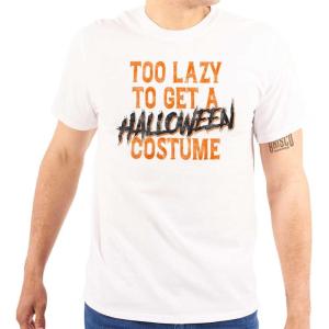 Brisco Brands Too Lazy to Get A Halloween Costume Graphic T Shirt Men or Women(White)