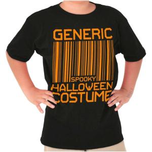 Generic Halloween Costume Barcode Crewneck T Shirts Boy Girl(Black)