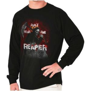 Halloween Don’t Fear The Reaper Long Sleeve Tshirt Men Women(Black)