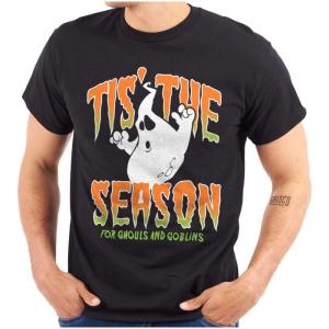 Halloween Season of Ghouls Goblins Graphic T Shirt Men or Women(Black)