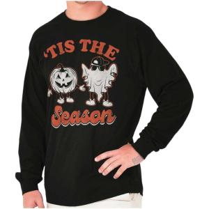 Halloween Tis The Spooky Season Long Sleeve Tshirt Men Women(Black)