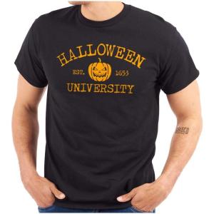 Halloween University Jack O Lantern Graphic T Shirt Men or Women(Black)