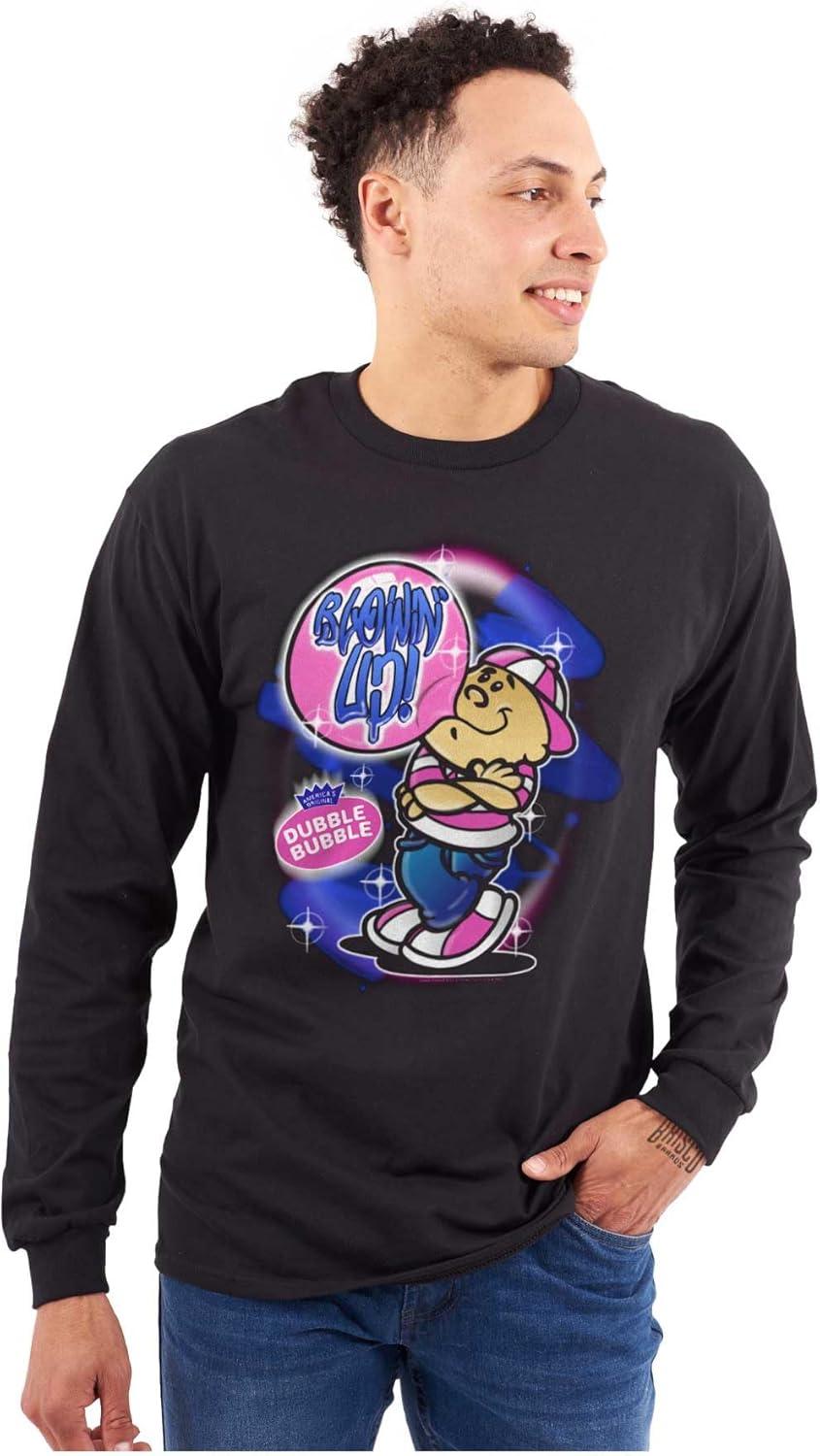 imageAirbrushed Dubble Bubble Blowing Up Long Sleeve Tshirt Men WomenBlack