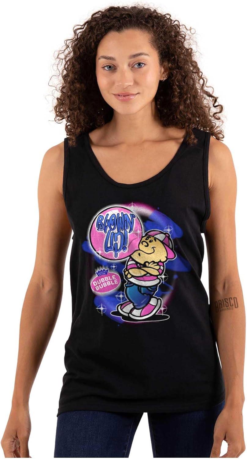 imageAirbrushed Dubble Bubble Blowing Up Tank Top T Shirts Men WomenBlack