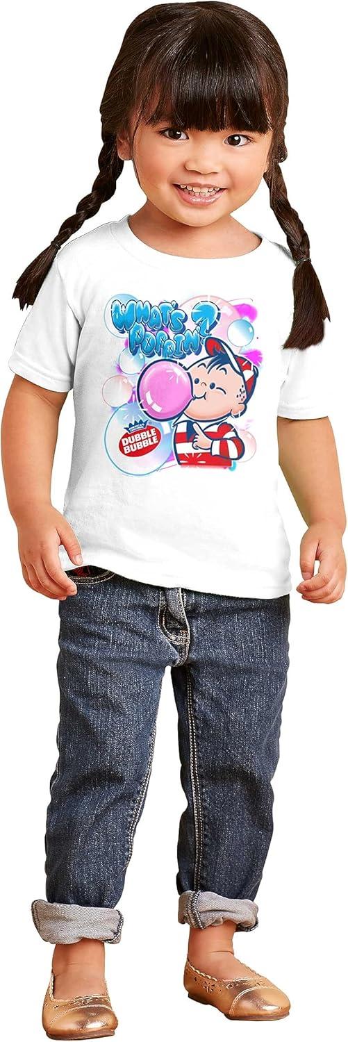 imageAirbrushed Dubble Bubble Whats Poppin Toddler Boy Girl T ShirtWhite
