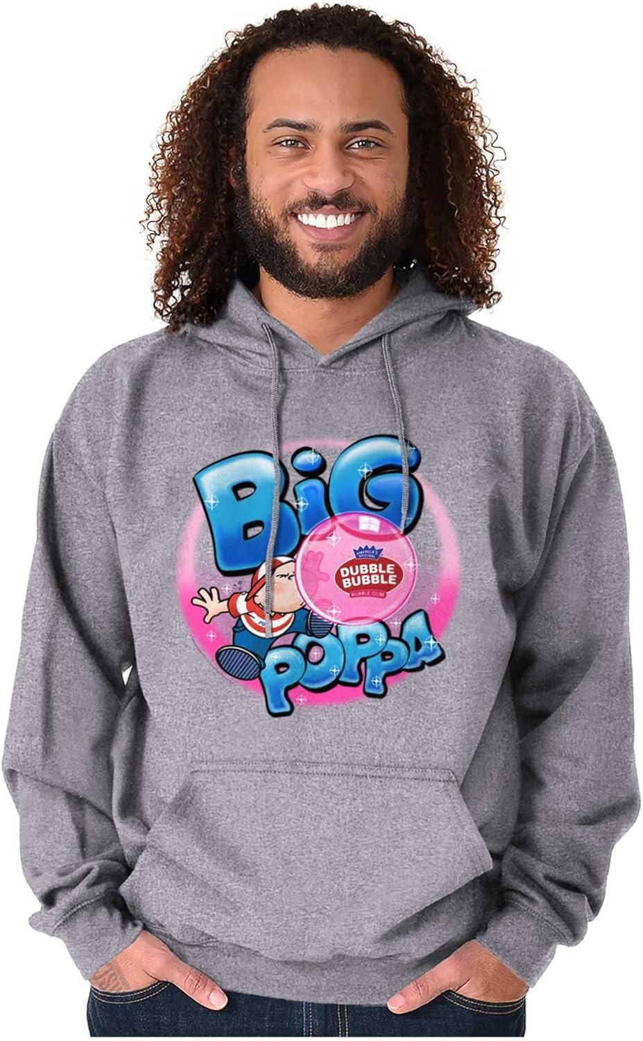 imageBrisco Brands Airbrushed Dubble Bubble Big Poppa Hoodie Sweatshirt Women MenSport Grey
