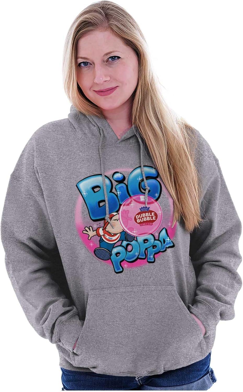 imageBrisco Brands Airbrushed Dubble Bubble Big Poppa Hoodie Sweatshirt Women MenSport Grey