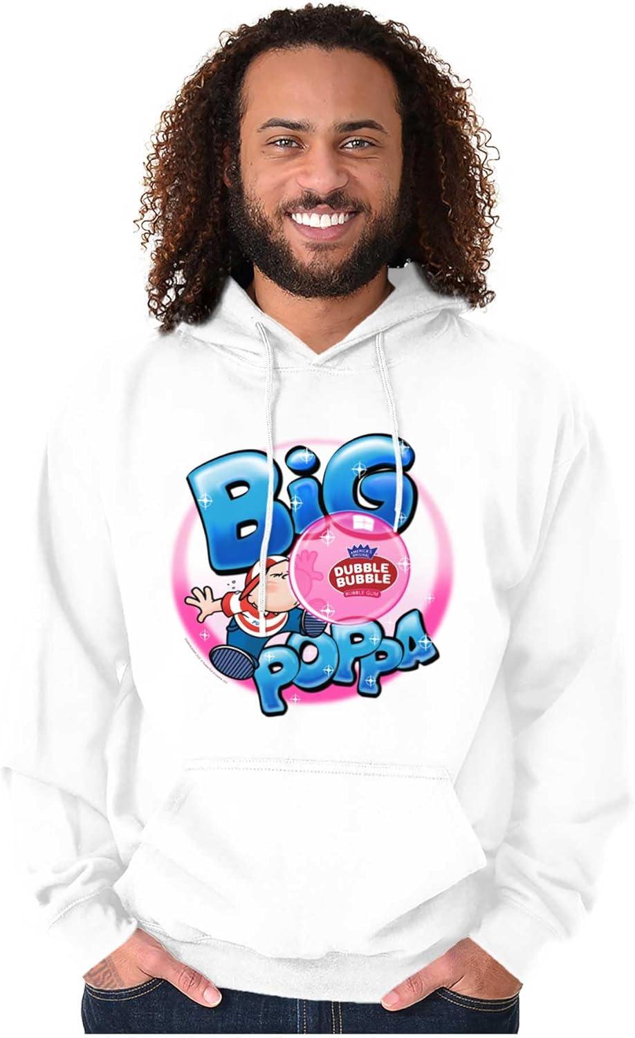 imageBrisco Brands Airbrushed Dubble Bubble Big Poppa Hoodie Sweatshirt Women MenWhite