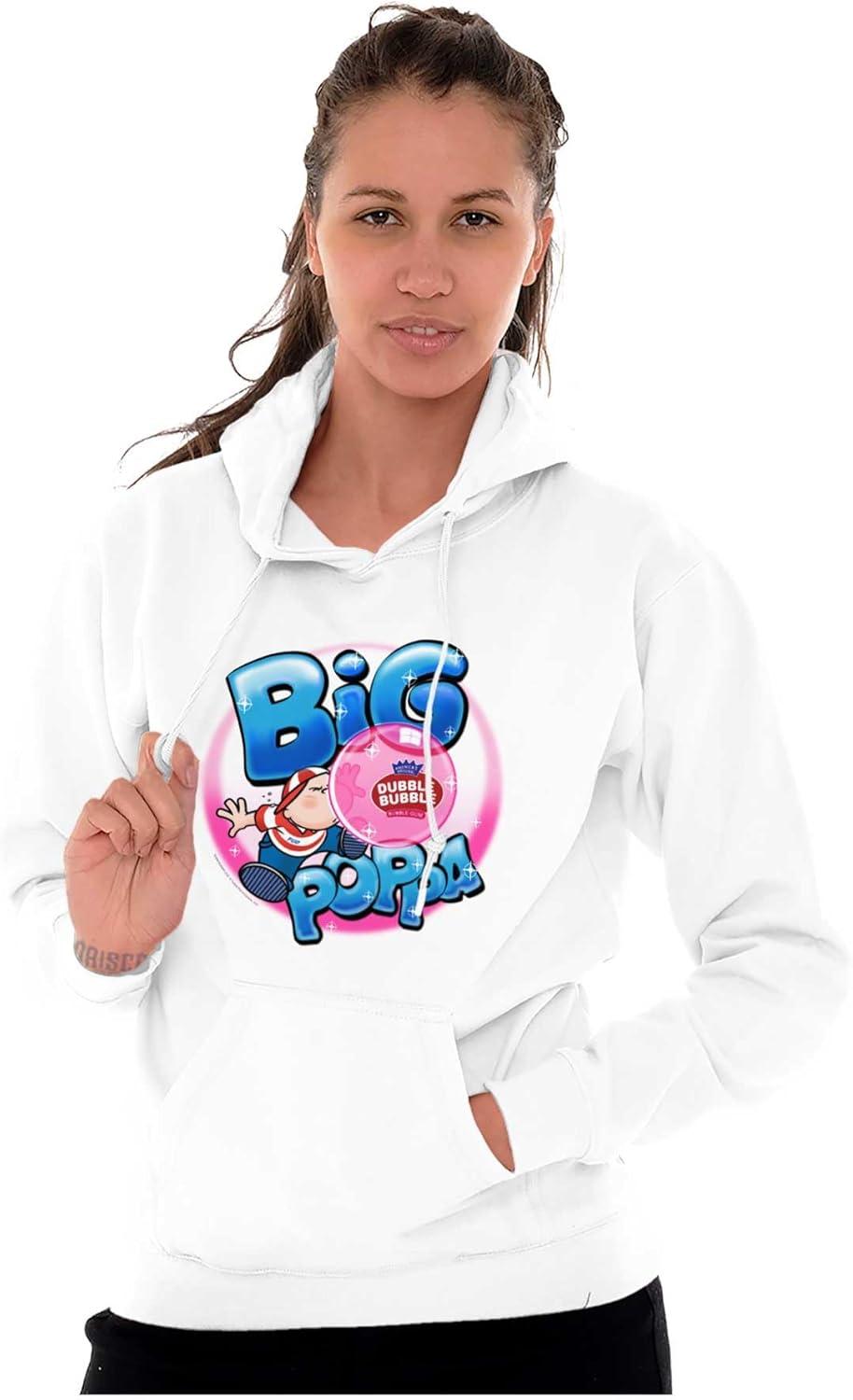 imageBrisco Brands Airbrushed Dubble Bubble Big Poppa Hoodie Sweatshirt Women MenWhite