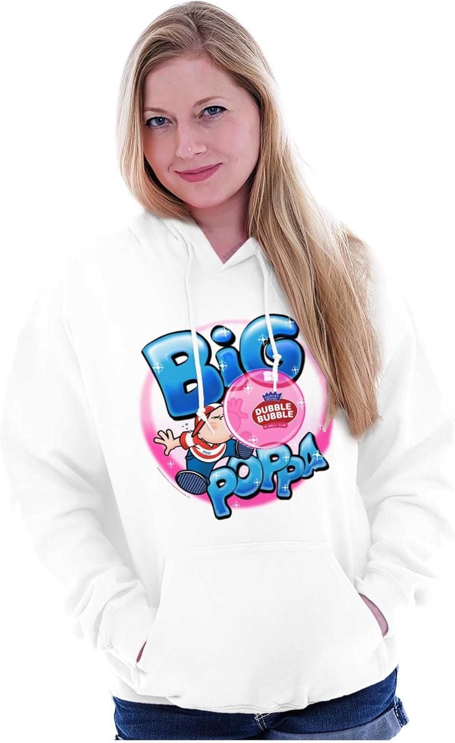 imageBrisco Brands Airbrushed Dubble Bubble Big Poppa Hoodie Sweatshirt Women MenWhite