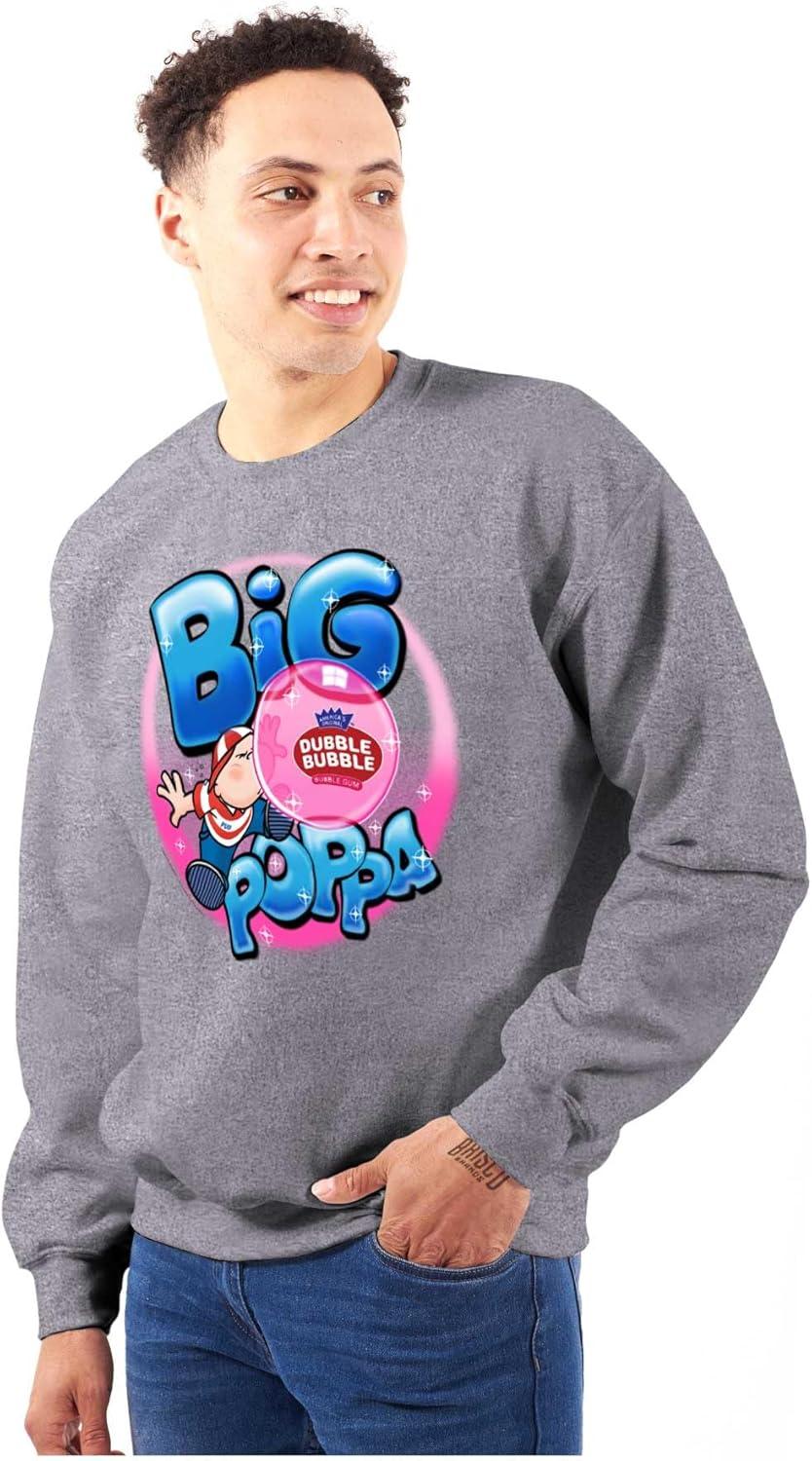 imageBrisco Brands Airbrushed Dubble Bubble Big Poppa Sweatshirt for Men or WomenSport Grey