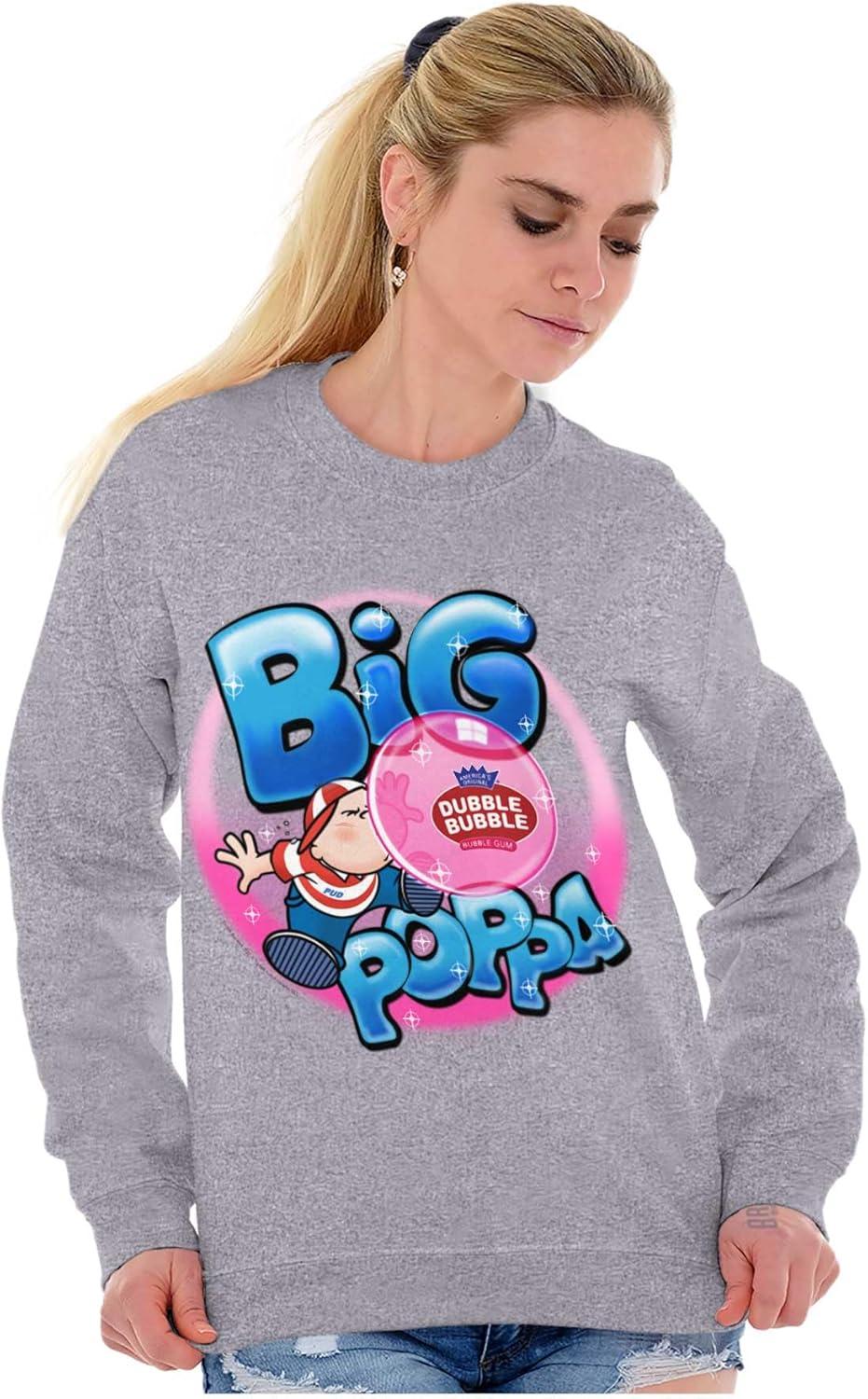 imageBrisco Brands Airbrushed Dubble Bubble Big Poppa Sweatshirt for Men or WomenSport Grey