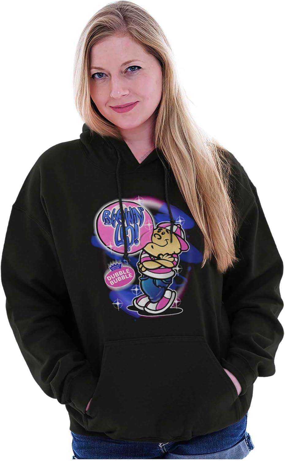 imageBrisco Brands Airbrushed Dubble Bubble Blowing Up Hoodie Sweatshirt Women MenBlack