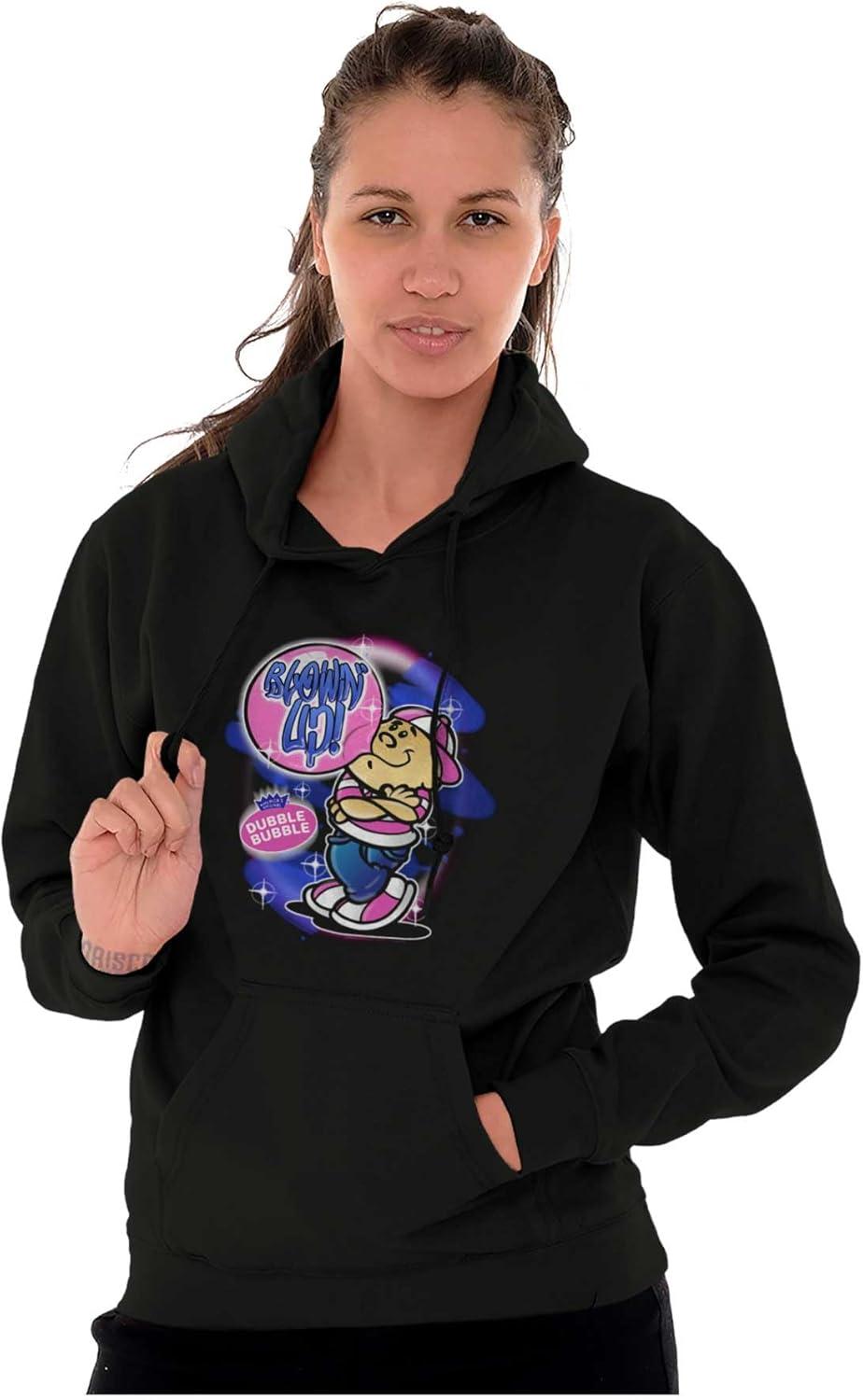 imageBrisco Brands Airbrushed Dubble Bubble Blowing Up Hoodie Sweatshirt Women MenBlack