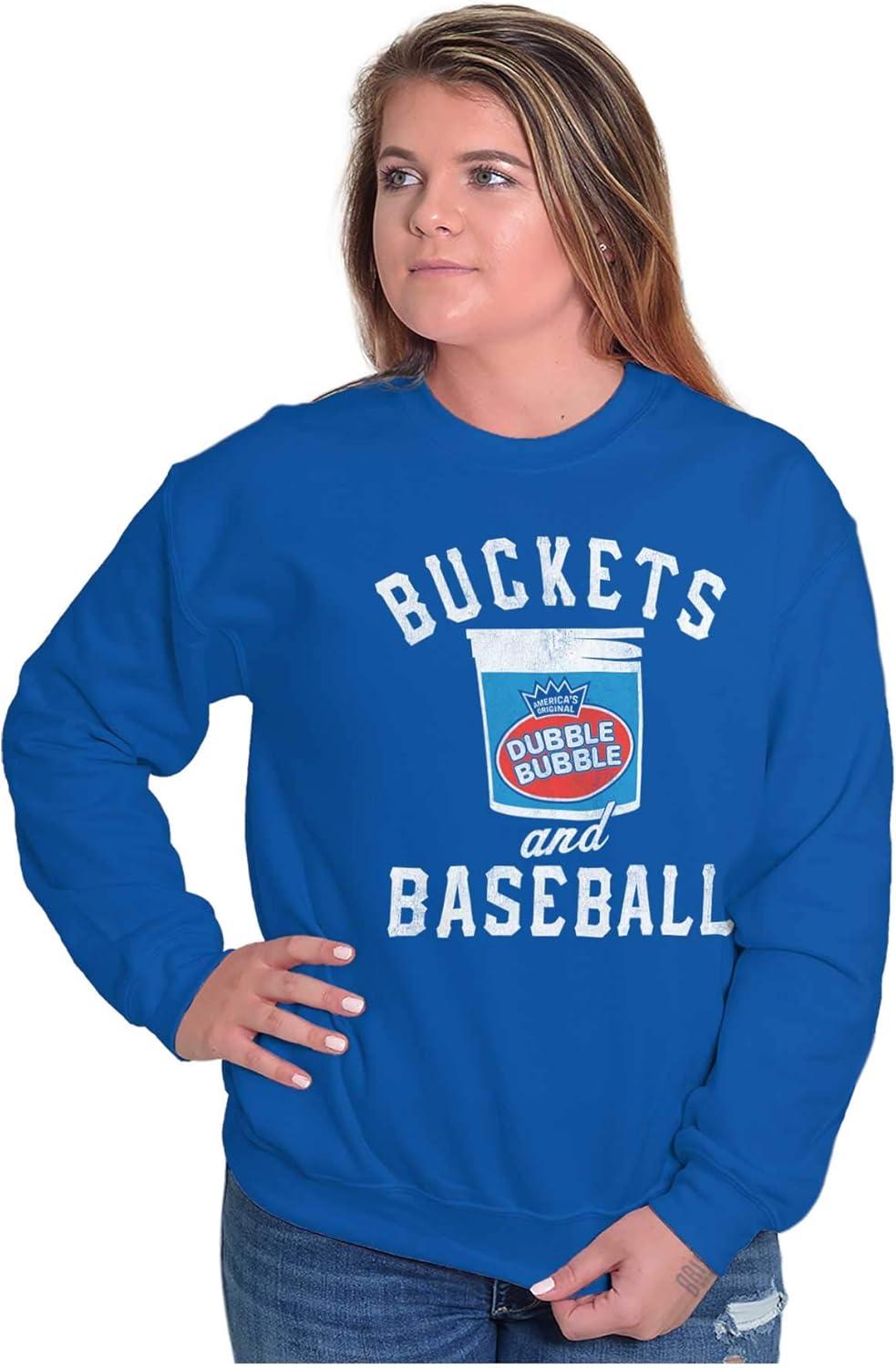 imageBrisco Brands Buckets And Baseball Dubble Bubble Sweatshirt for Men or WomenRoyal