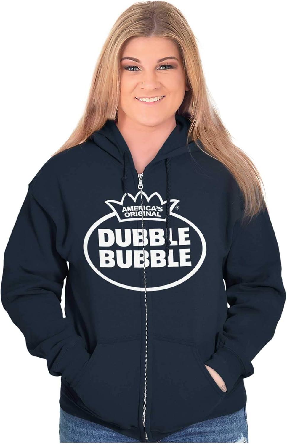 imageBrisco Brands Distressed Dubble Bubble Retro Double Zip Up Hoodie Mens WomensNavy