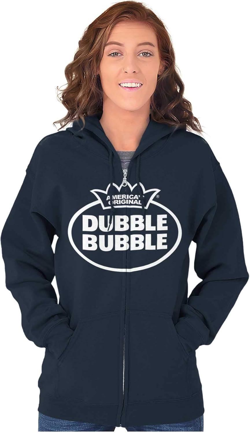 imageBrisco Brands Distressed Dubble Bubble Retro Double Zip Up Hoodie Mens WomensNavy