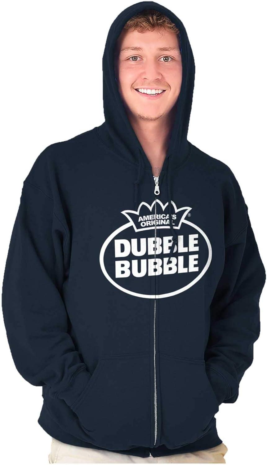 imageBrisco Brands Distressed Dubble Bubble Retro Double Zip Up Hoodie Mens WomensNavy