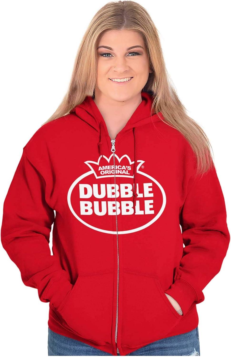 imageBrisco Brands Distressed Dubble Bubble Retro Double Zip Up Hoodie Mens WomensRed