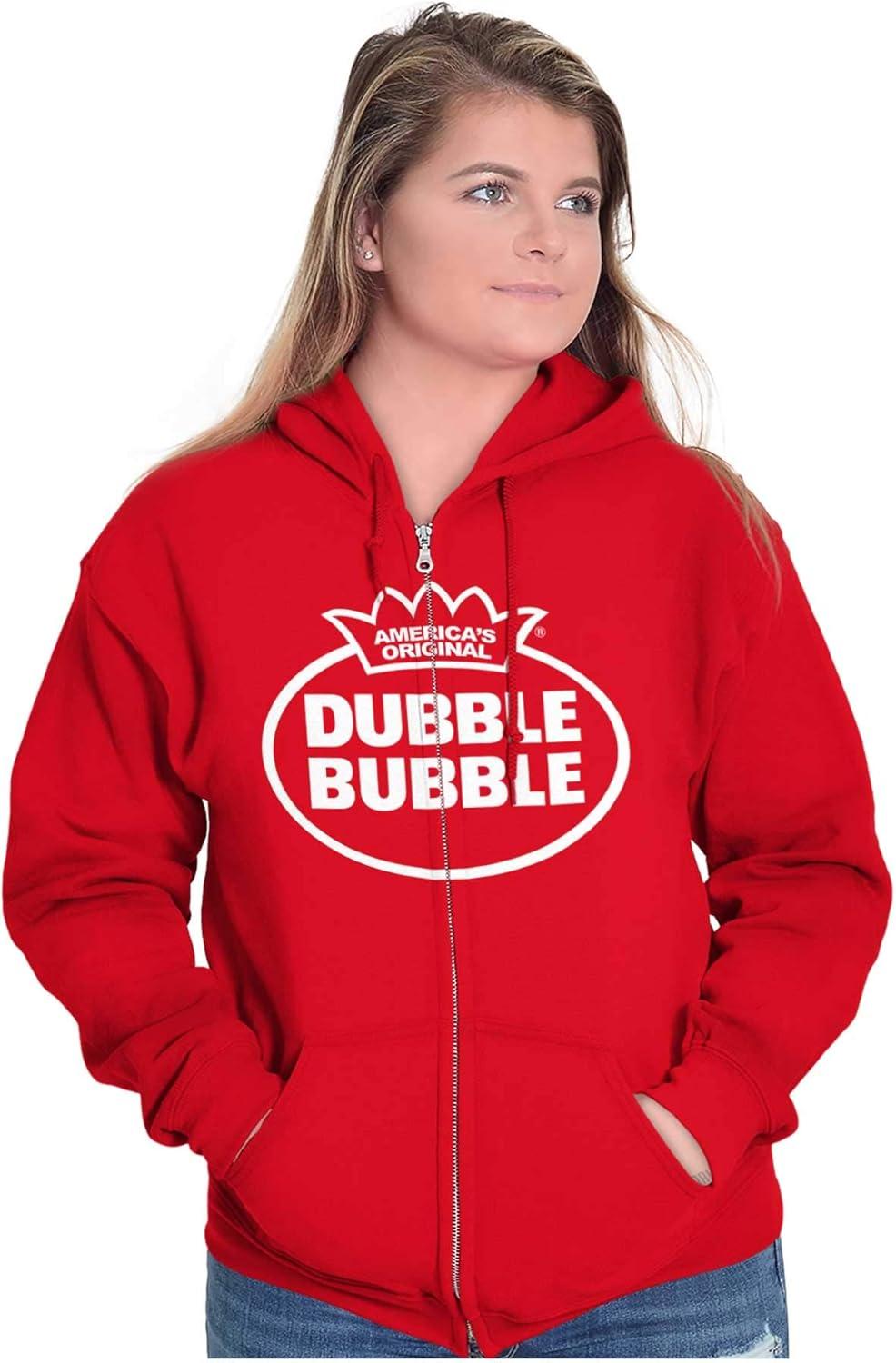 imageBrisco Brands Distressed Dubble Bubble Retro Double Zip Up Hoodie Mens WomensRed