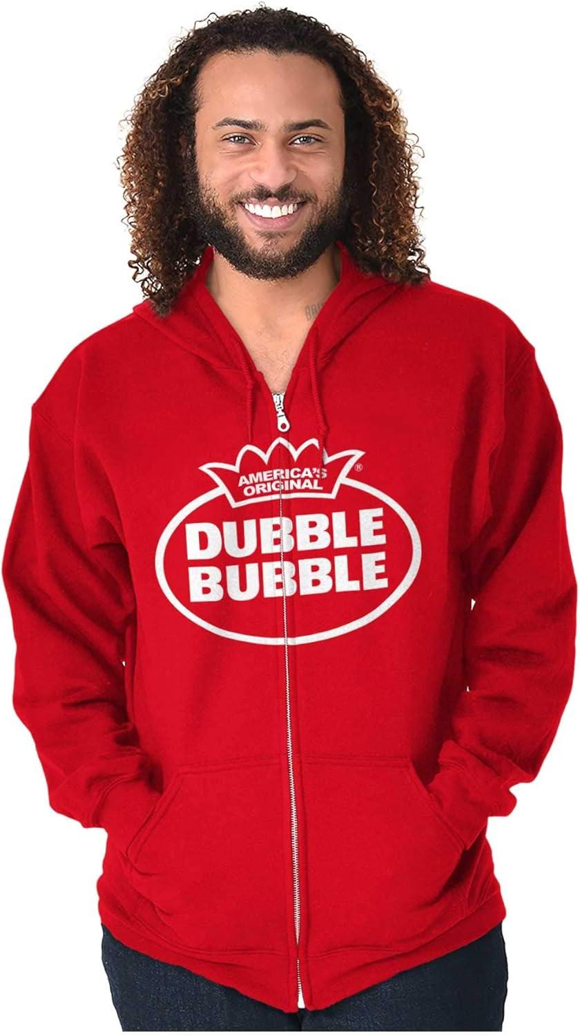 imageBrisco Brands Distressed Dubble Bubble Retro Double Zip Up Hoodie Mens WomensRed