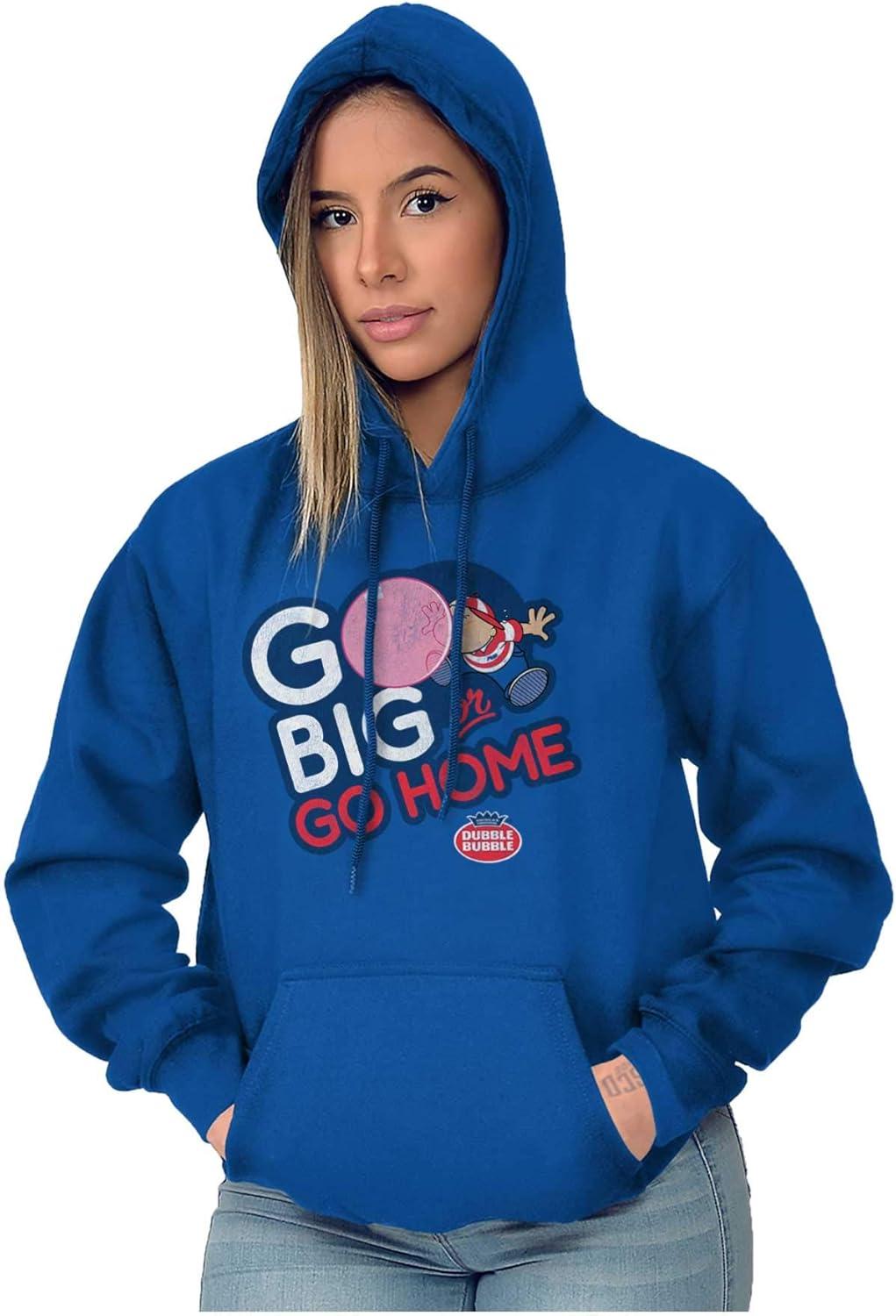 imageBrisco Brands Dubble Bubble Go Big Or Go Home Logo Hoodie Sweatshirt Women MenRoyal