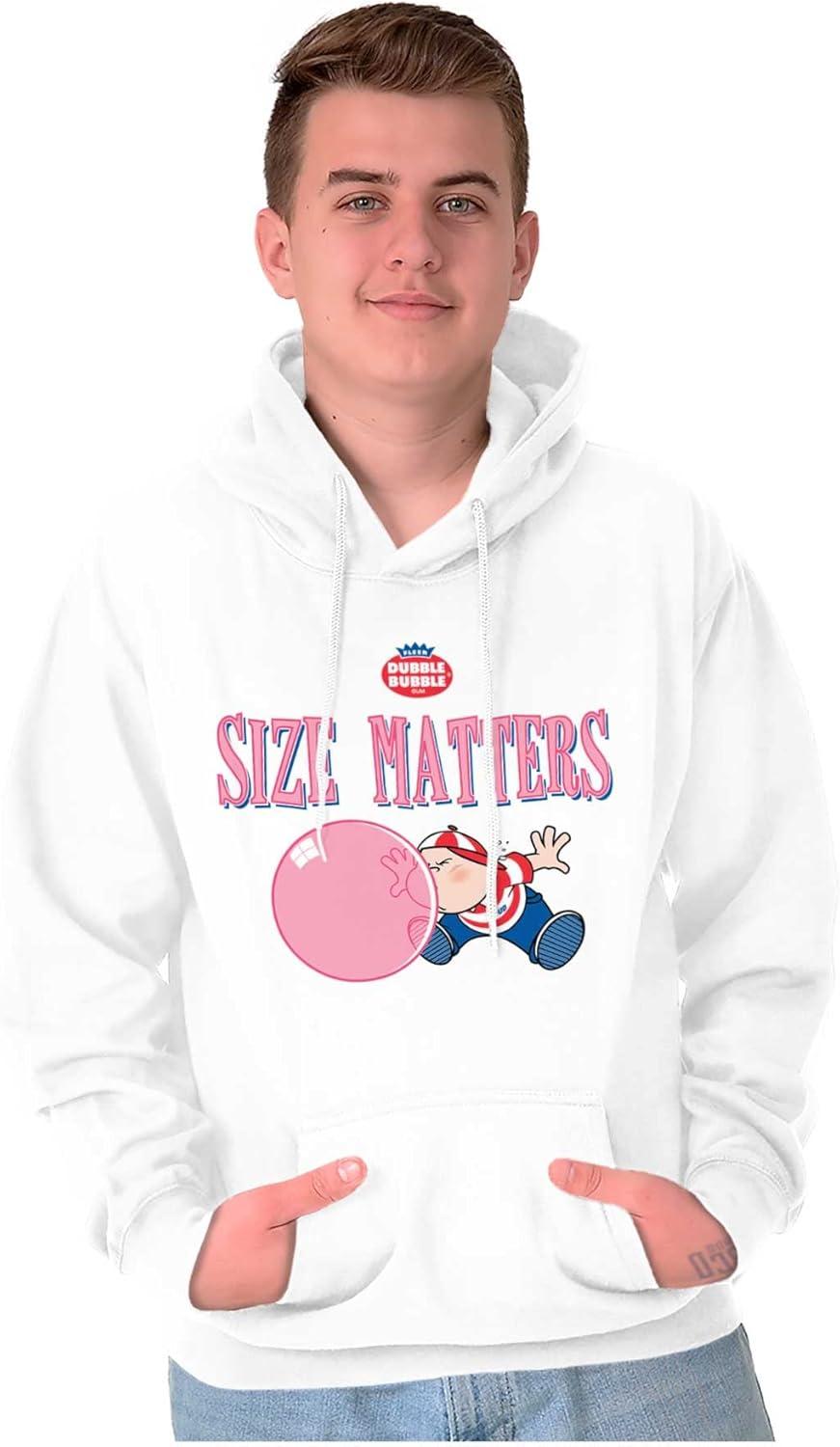 imageBrisco Brands Dubble Bubble Size Matters Joke Hoodie Sweatshirt Women MenWhite