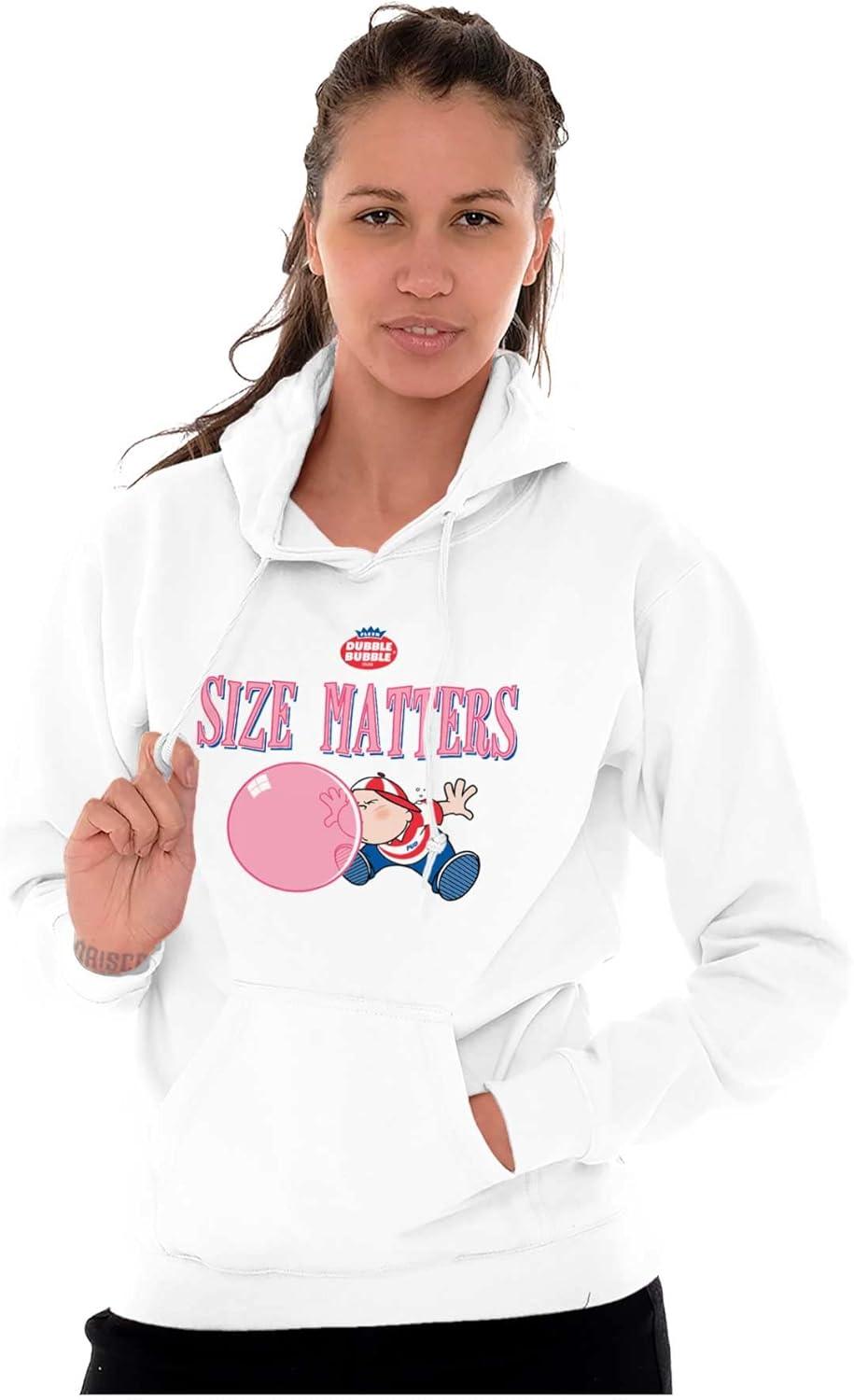 imageBrisco Brands Dubble Bubble Size Matters Joke Hoodie Sweatshirt Women MenWhite