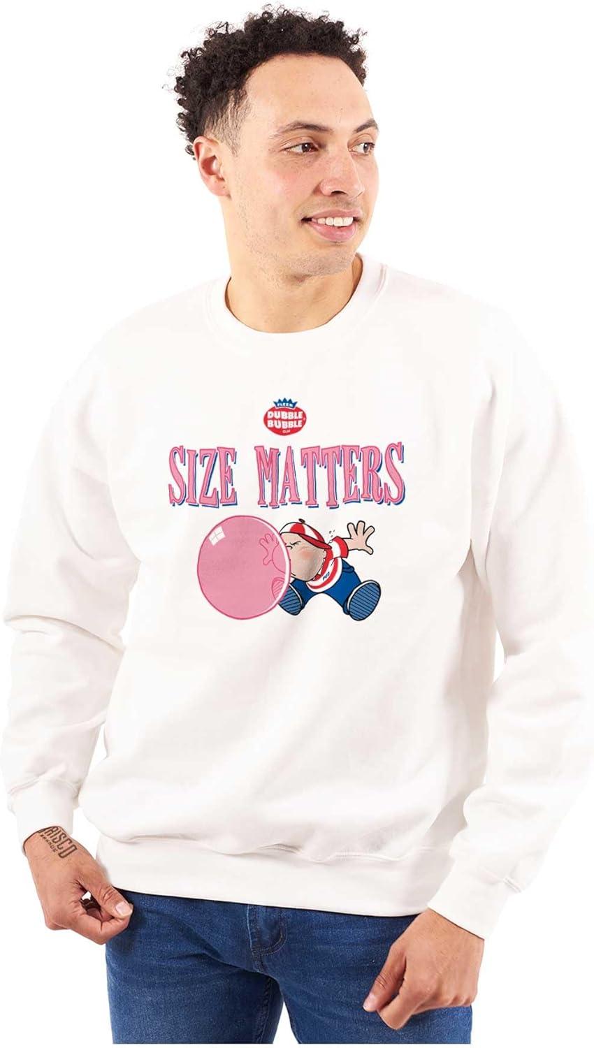 imageBrisco Brands Dubble Bubble Size Matters Joke Sweatshirt for Men or WomenWhite