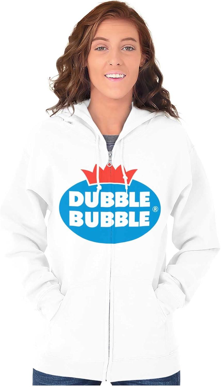 imageBrisco Brands Dubble Bubble Vintage Double Zip Up Hoodie Mens WomensWhite