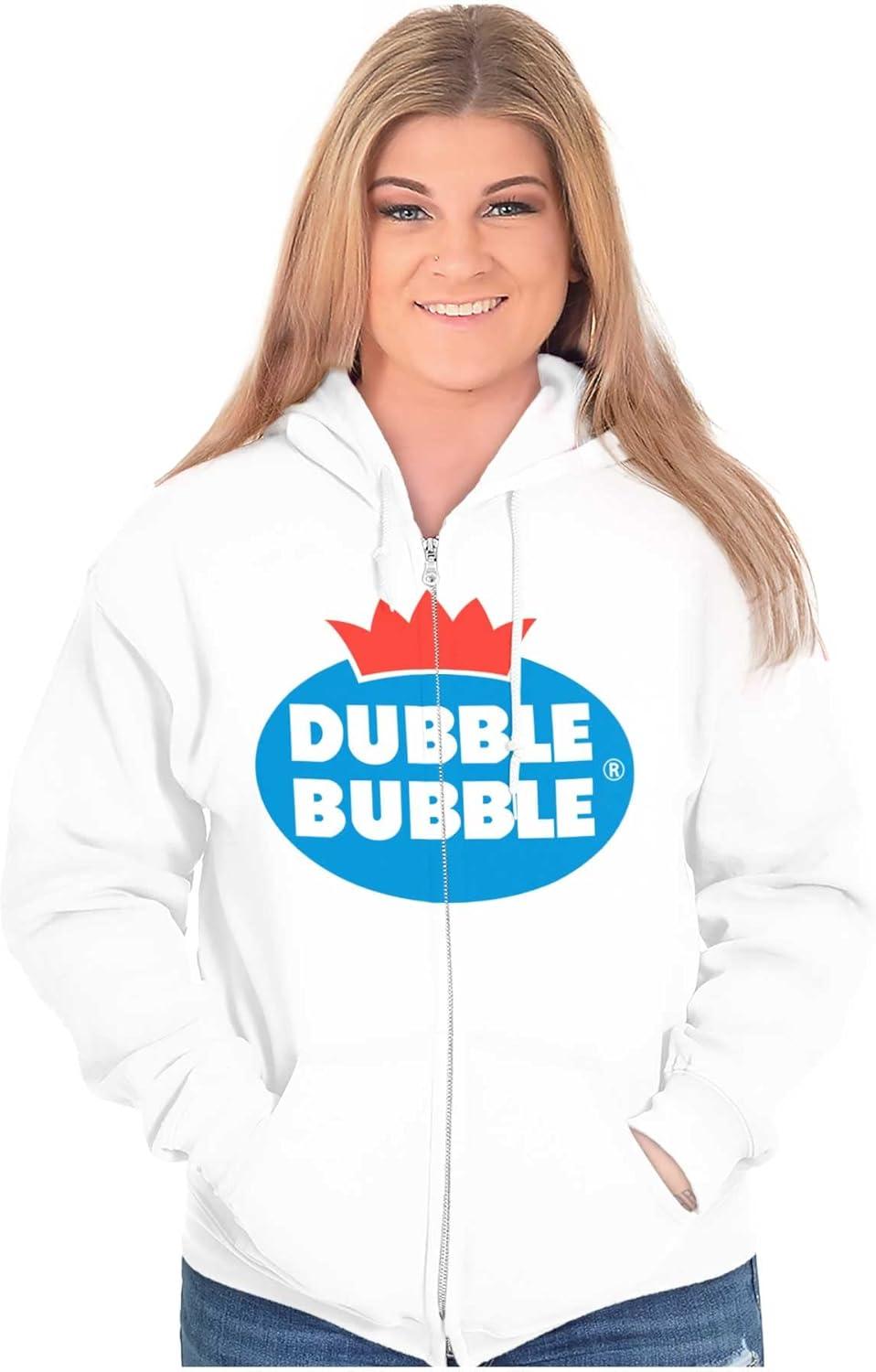 imageBrisco Brands Dubble Bubble Vintage Double Zip Up Hoodie Mens WomensWhite