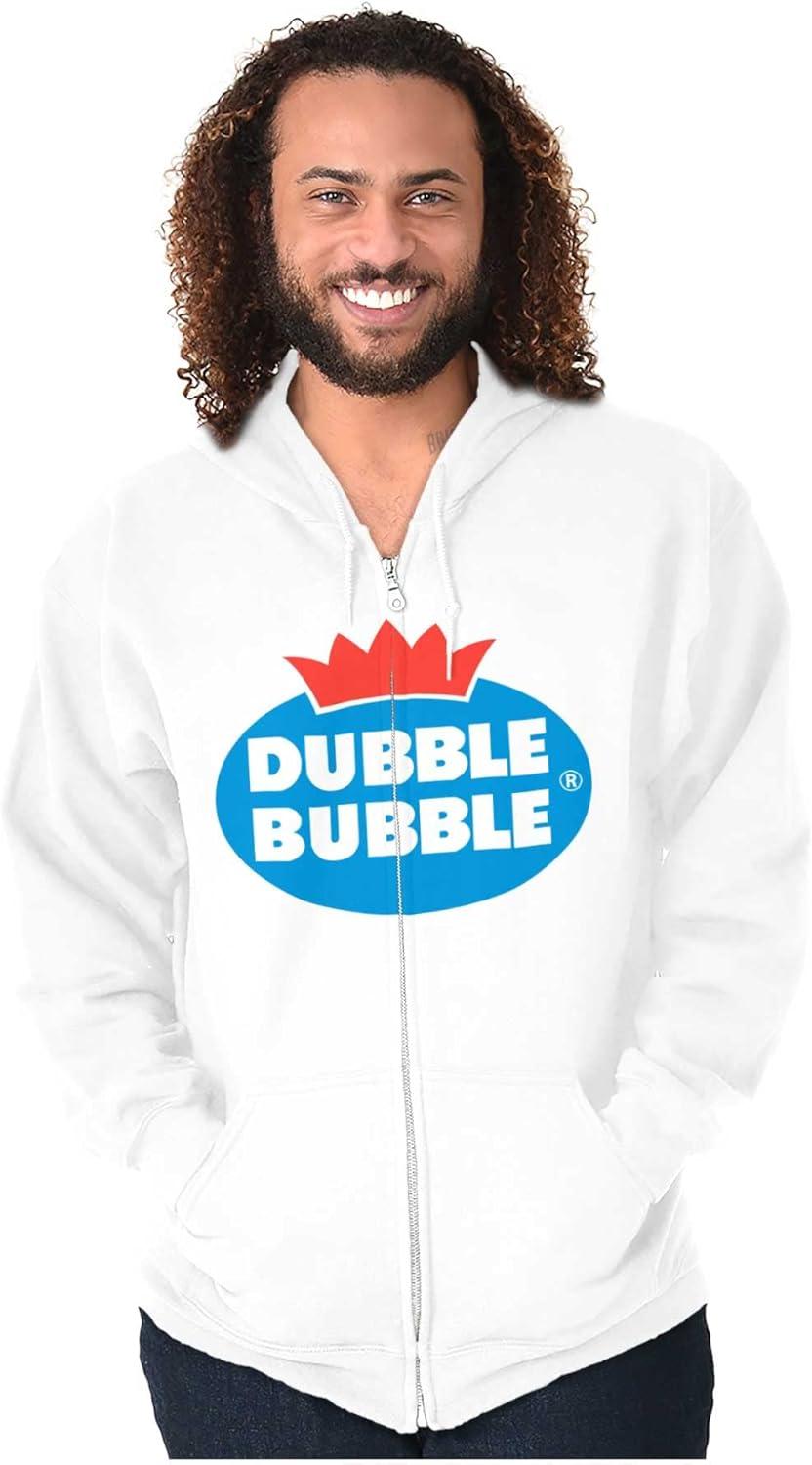 imageBrisco Brands Dubble Bubble Vintage Double Zip Up Hoodie Mens WomensWhite