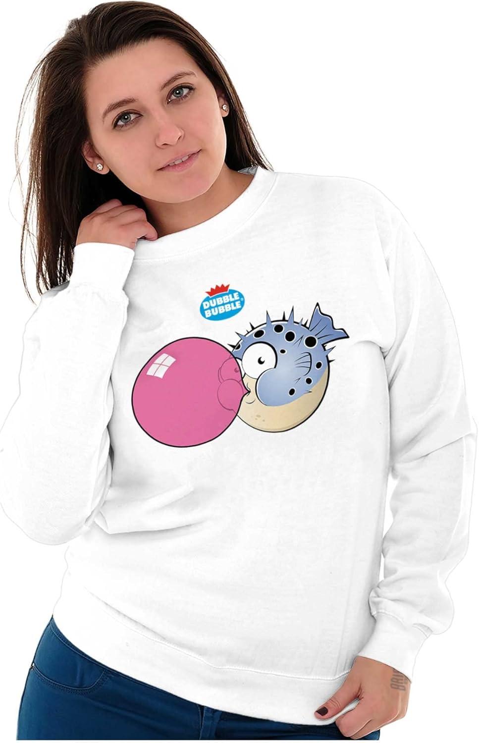 imageBrisco Brands Original Dubble Bubble Logo Vintage Women Crewneck SweatshirtWhite