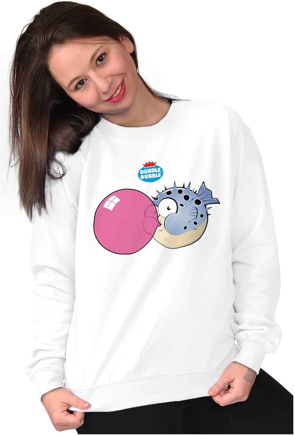 imageBrisco Brands Original Dubble Bubble Logo Vintage Women Crewneck SweatshirtWhite