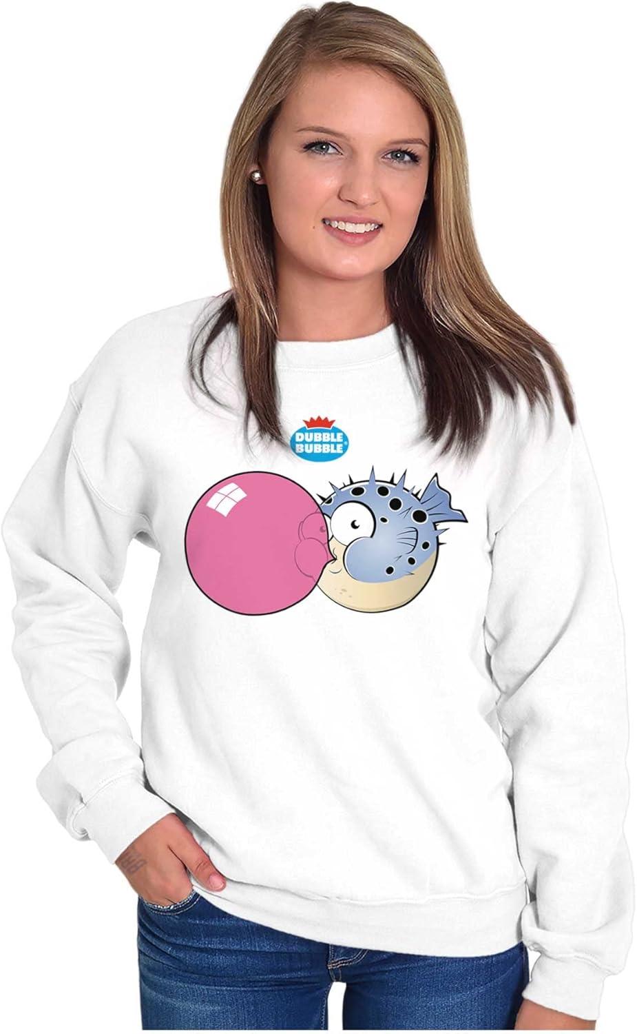 imageBrisco Brands Original Dubble Bubble Logo Vintage Women Crewneck SweatshirtWhite