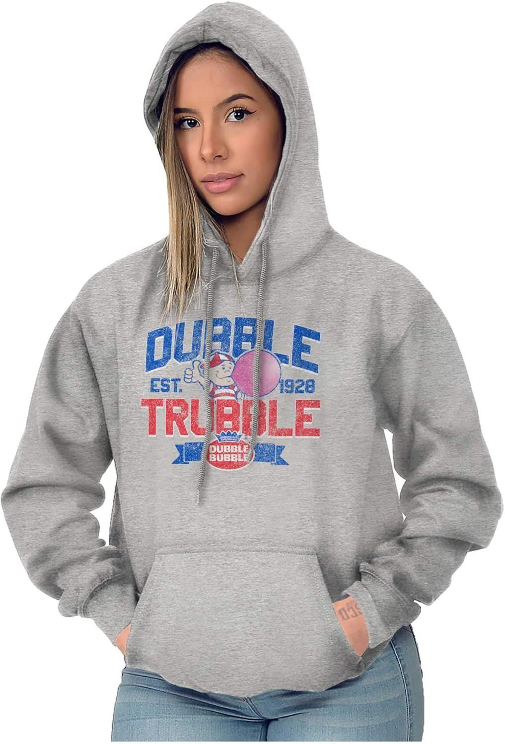 imageBrisco Brands Original Dubble Trouble Bubble Gum Hoodie Sweatshirt Women MenSport Grey