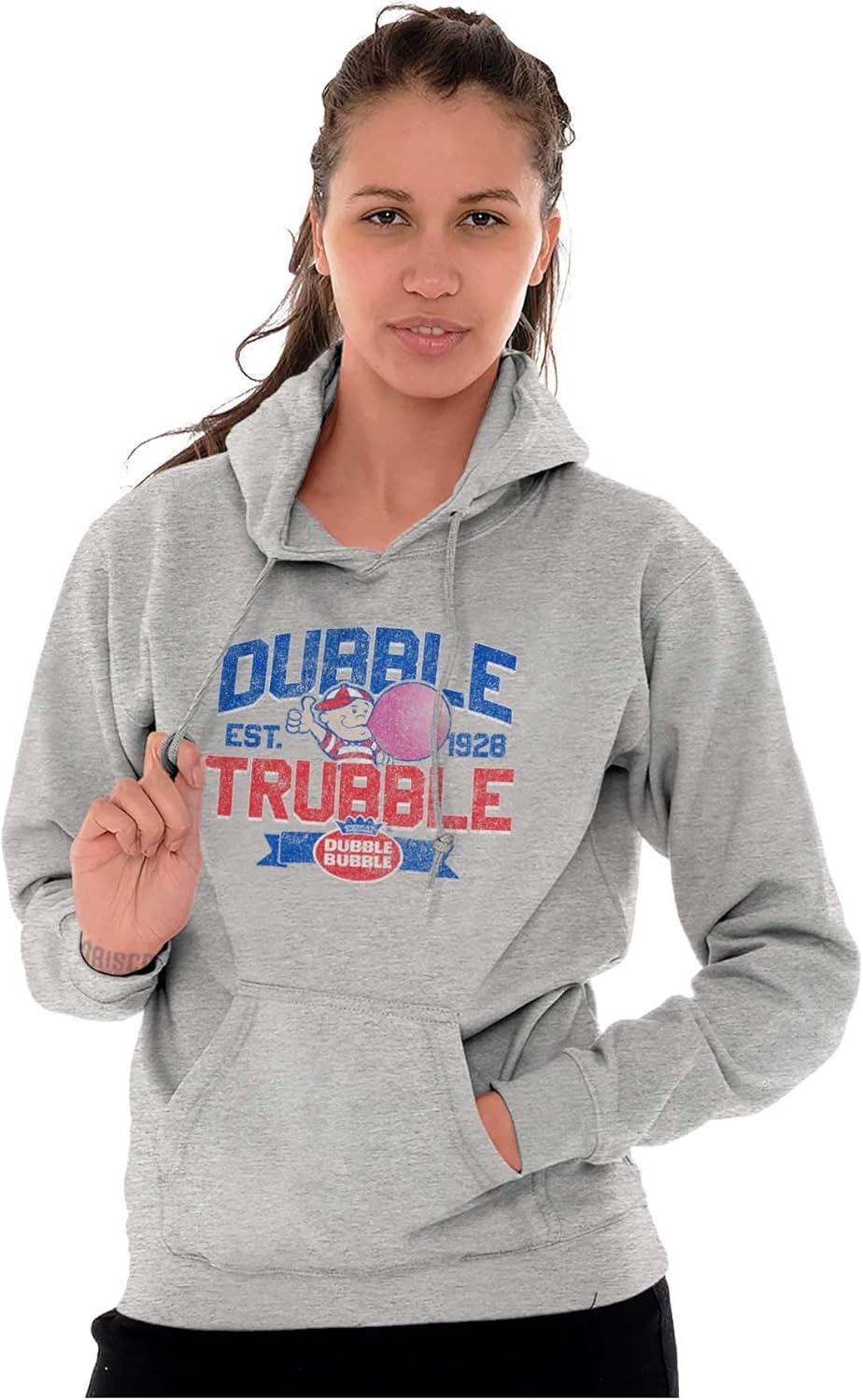 imageBrisco Brands Original Dubble Trouble Bubble Gum Hoodie Sweatshirt Women MenSport Grey